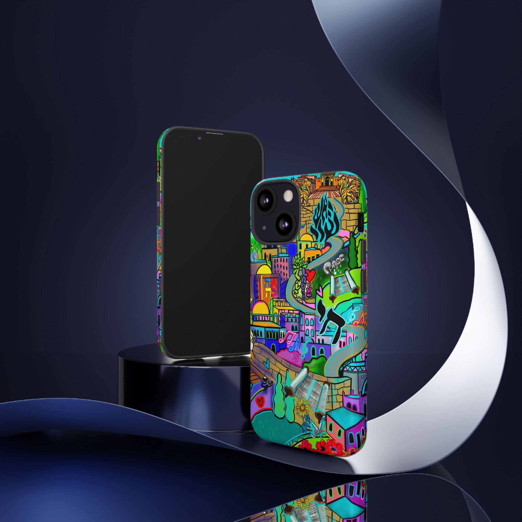 Vibrant Phone Case with Cityscape Design, Ideal for Travelers, Gift for Birthdays, Art Lovers, Festivals, Eco-Friendly Accessories