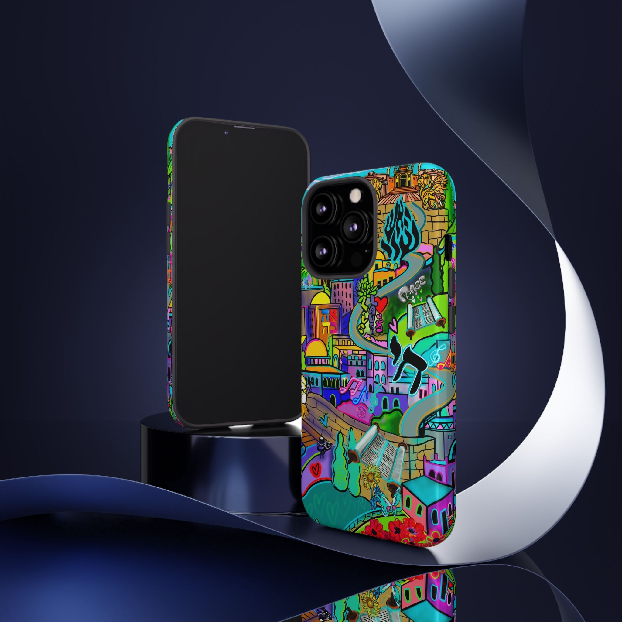 Vibrant Phone Case with Cityscape Design, Ideal for Travelers, Gift for Birthdays, Art Lovers, Festivals, Eco-Friendly Accessories