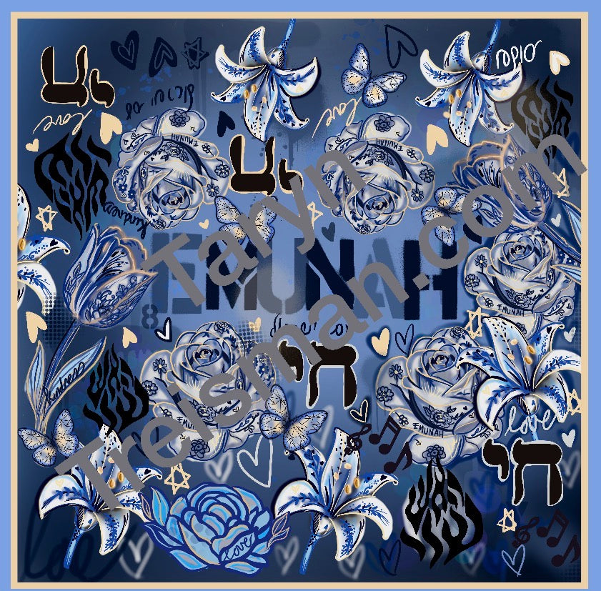 Blue Chai Silky Scarf