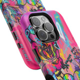 Graffiti Floral Magnetic Phone Case — Impact‑Resistant iPhone Cover