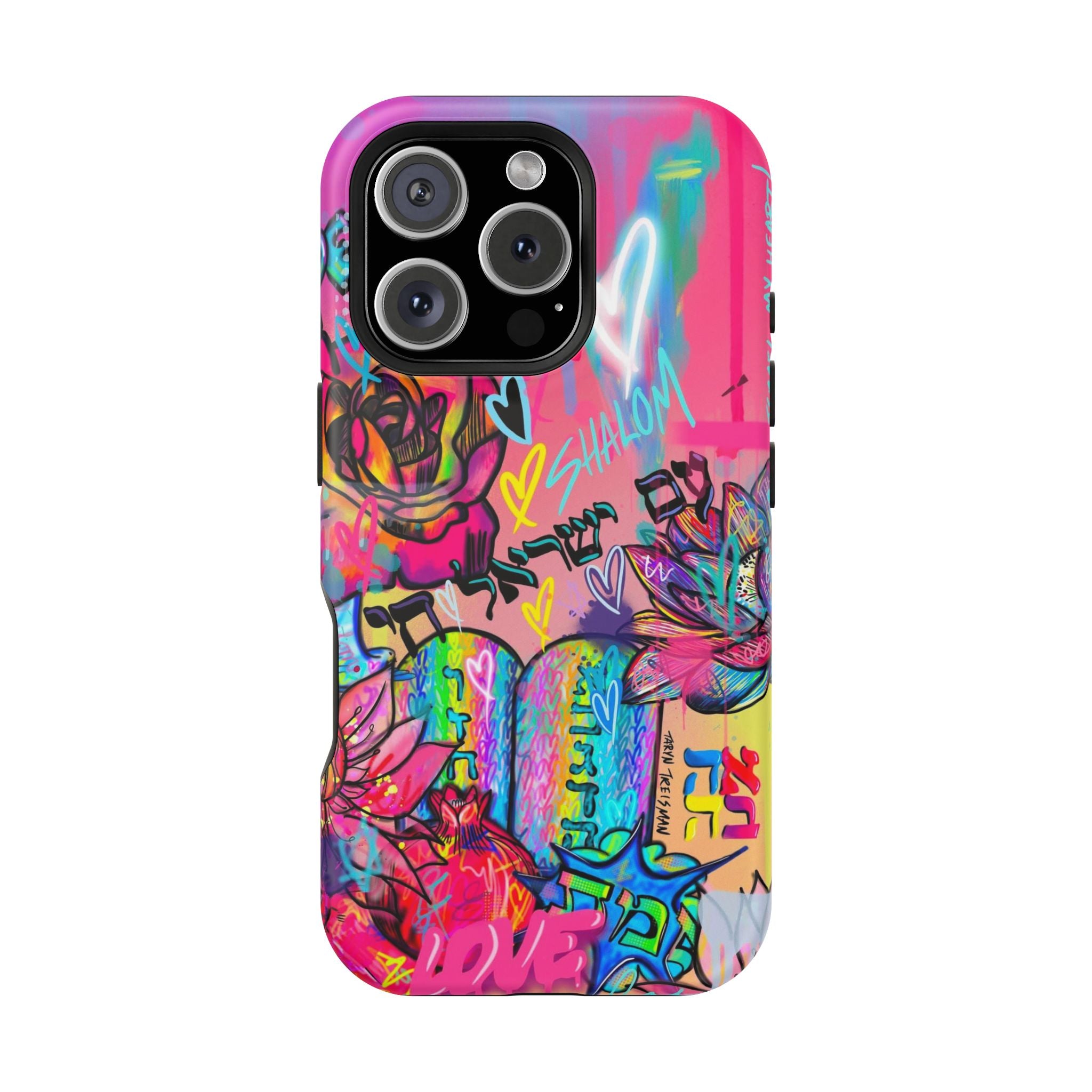 Graffiti Floral Magnetic Phone Case — Impact‑Resistant iPhone Cover