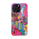 Graffiti Floral Magnetic Phone Case — Impact‑Resistant iPhone Cover