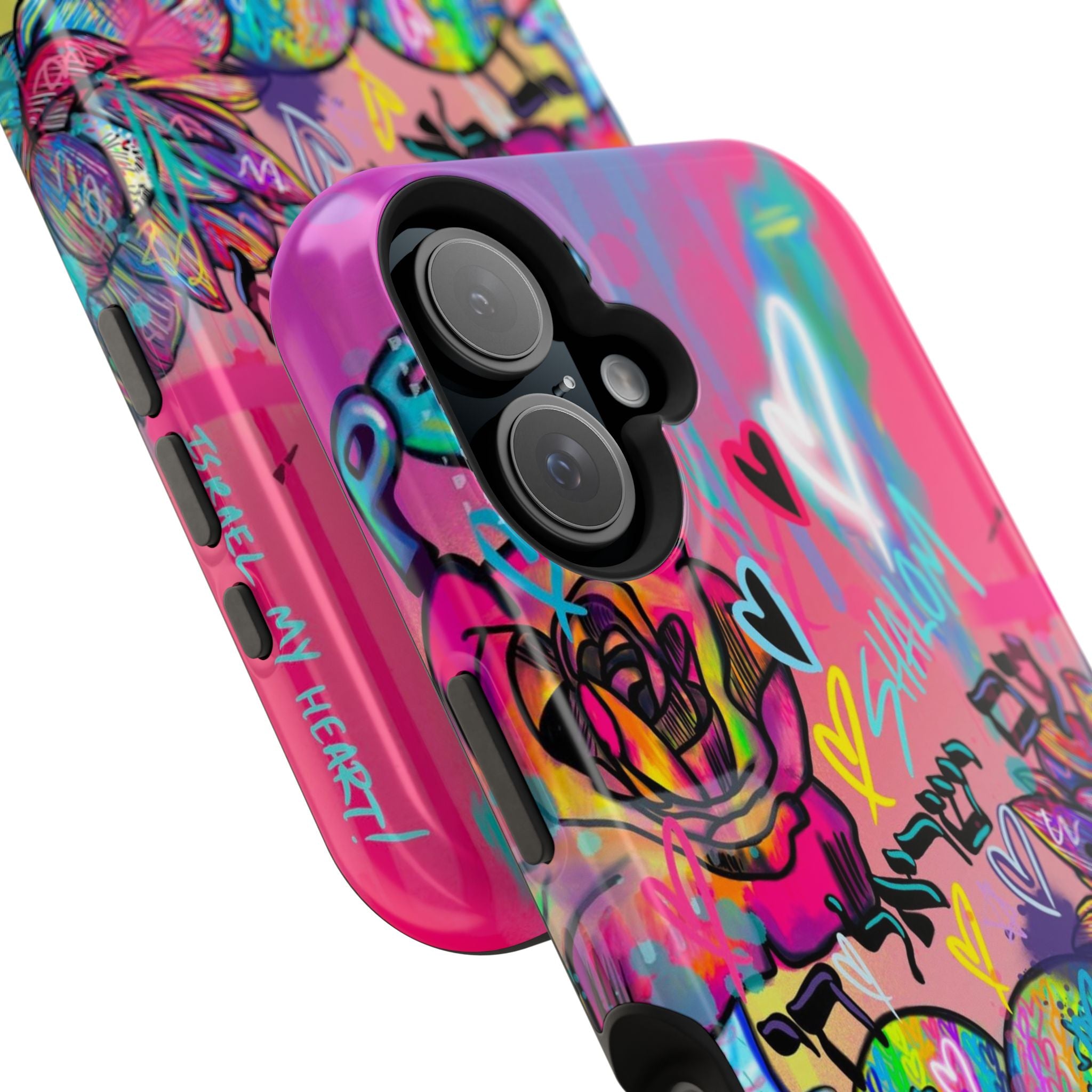 Graffiti Floral Magnetic Phone Case — Impact‑Resistant iPhone Cover