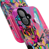Graffiti Floral Magnetic Phone Case — Impact‑Resistant iPhone Cover