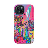 Graffiti Floral Magnetic Phone Case — Impact‑Resistant iPhone Cover