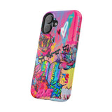 Graffiti Hearts Magnetic Impact-Resistant Phone Case — Neon Floral Street Art Design