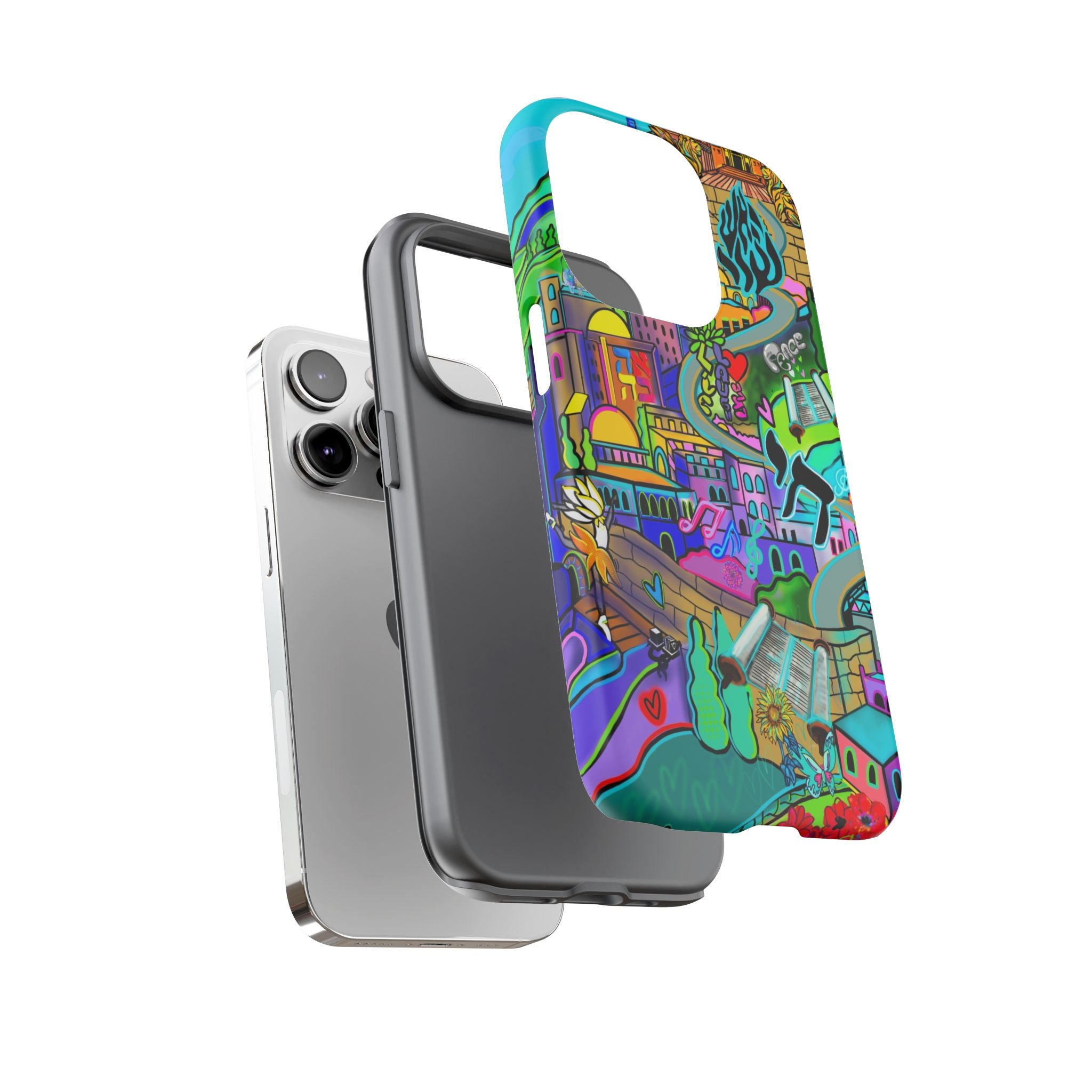 Vibrant Phone Case with Cityscape Design, Ideal for Travelers, Gift for Birthdays, Art Lovers, Festivals, Eco-Friendly Accessories