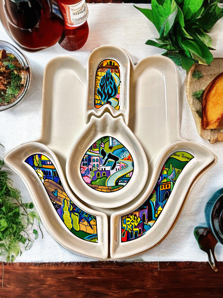 Hamsa Ceramic Serving platter