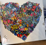 mini print white heart