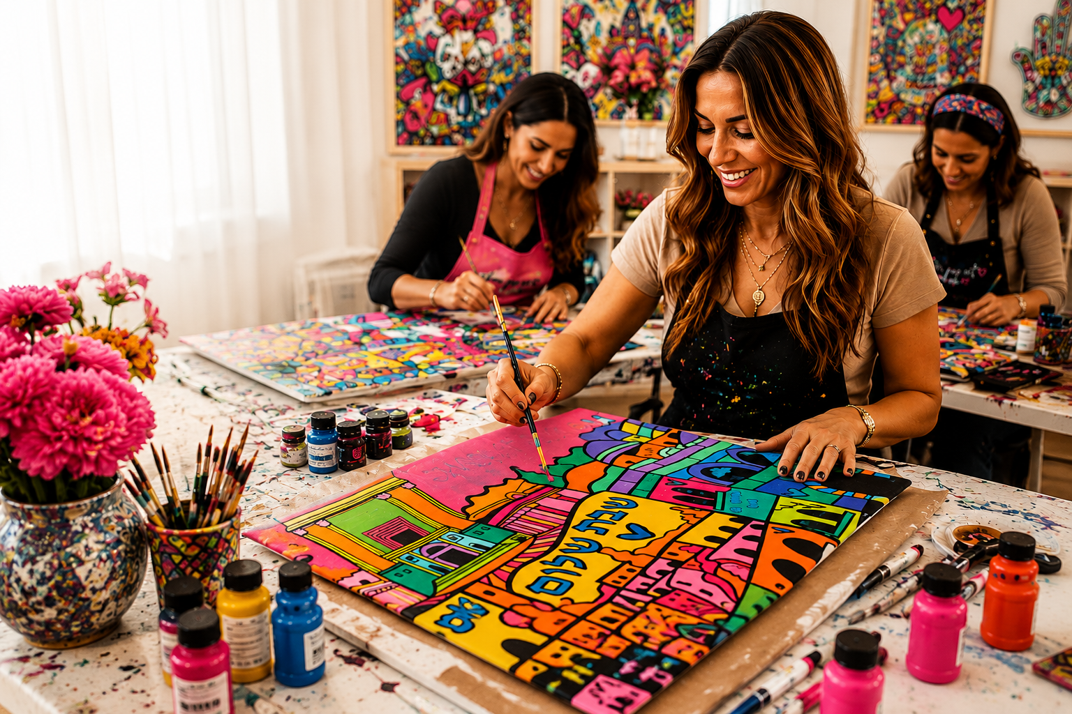 Challah cover art workshops Jerusalem